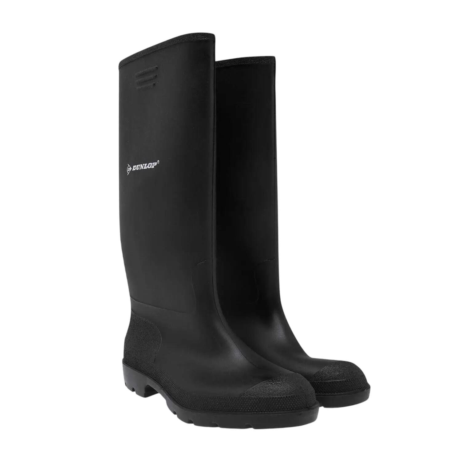 Mens Waterproof Wellington Boots (Black) 4/4