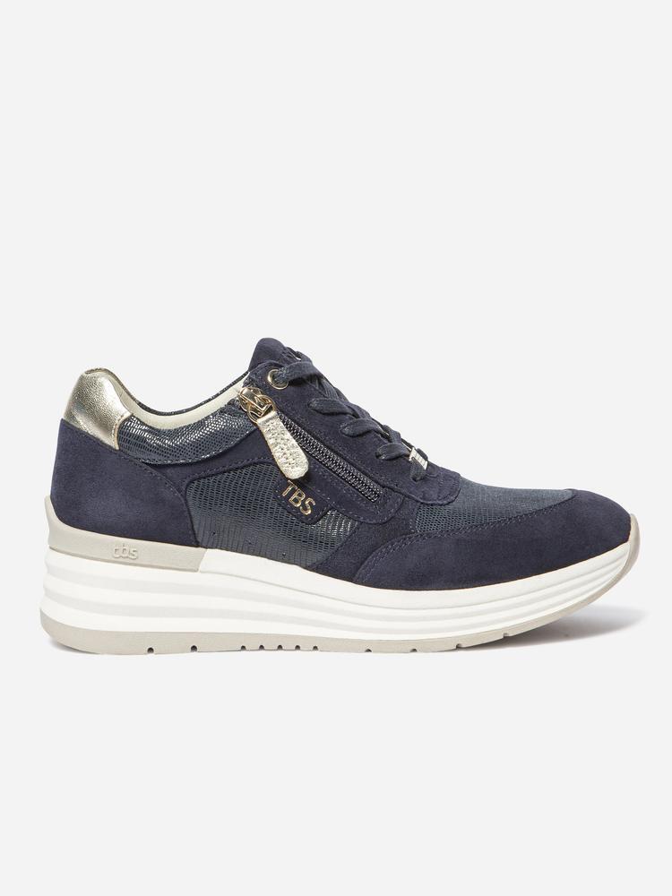 Chaussures - Running - Femme - Confort, lacets + zip - TYLAZIP - Bleu/Or 2/5