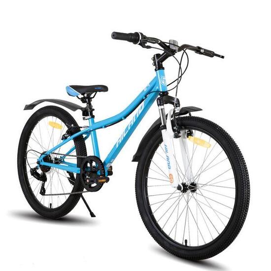 Jungen&Mädchen Rad Jugend-MTB 24 Zoll, 7 Gänge Federgabel V-Bremse Climber