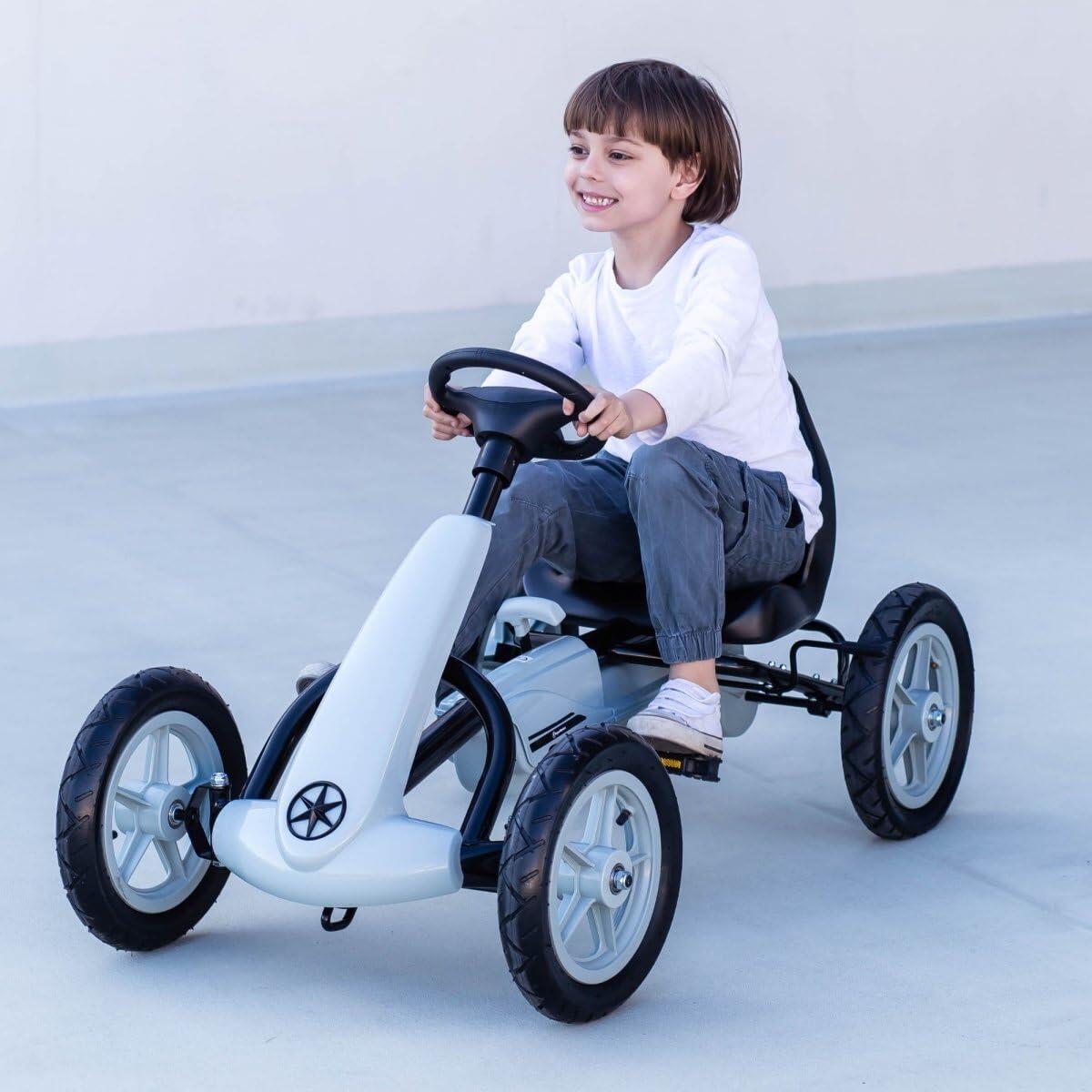 Kart a pedali - Karting - Unisex - Ruote 30 cm, freno doppio - Evoque - Grigio 8/9