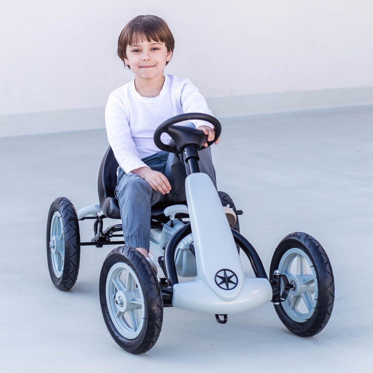 Kart a pedali - Karting - Unisex - Ruote 30 cm, freno doppio - Evoque - Grigio 7/9