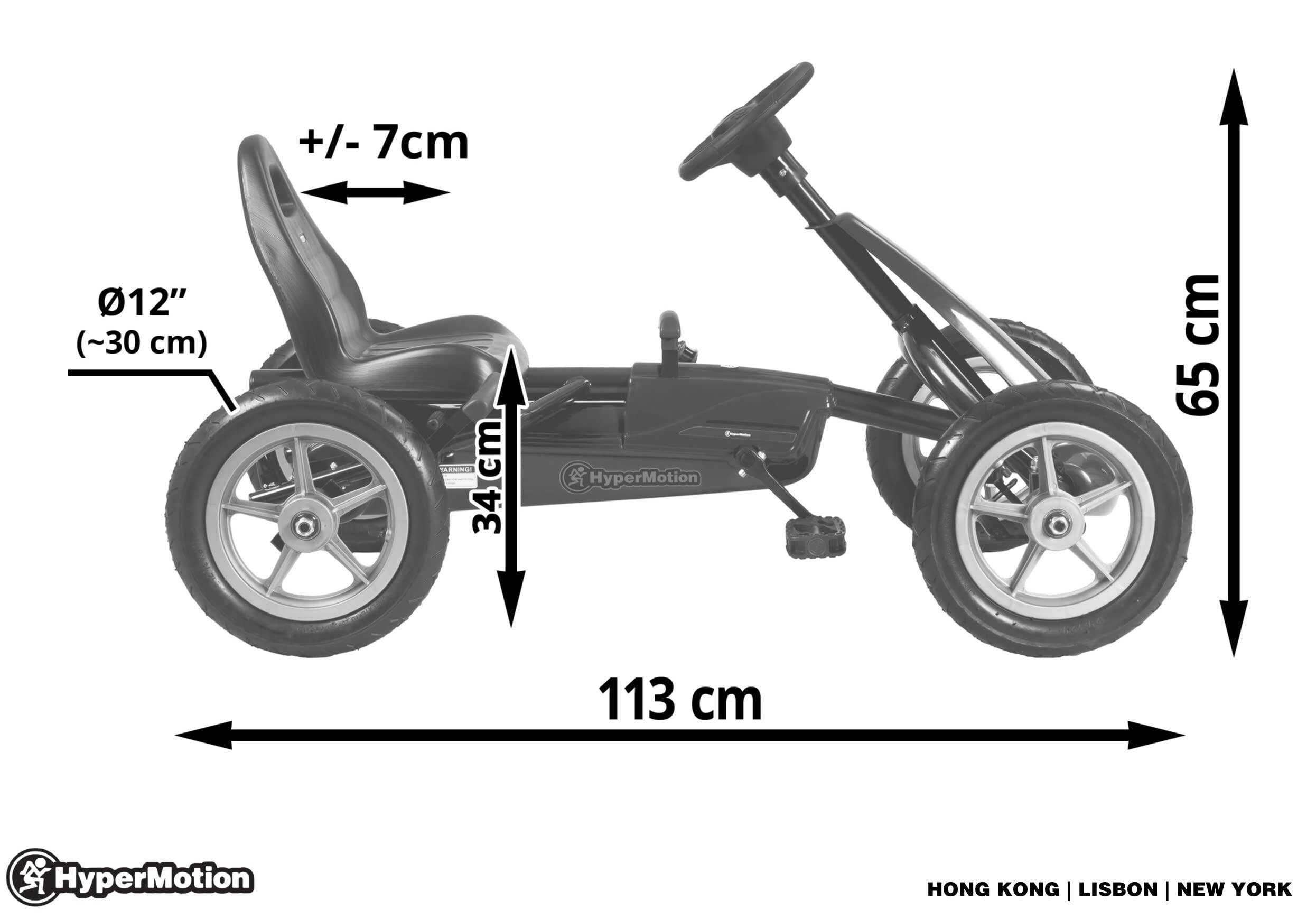 Kart a pedali - Karting - Unisex - Ruote 30 cm, freno doppio - Evoque - Grigio 3/9