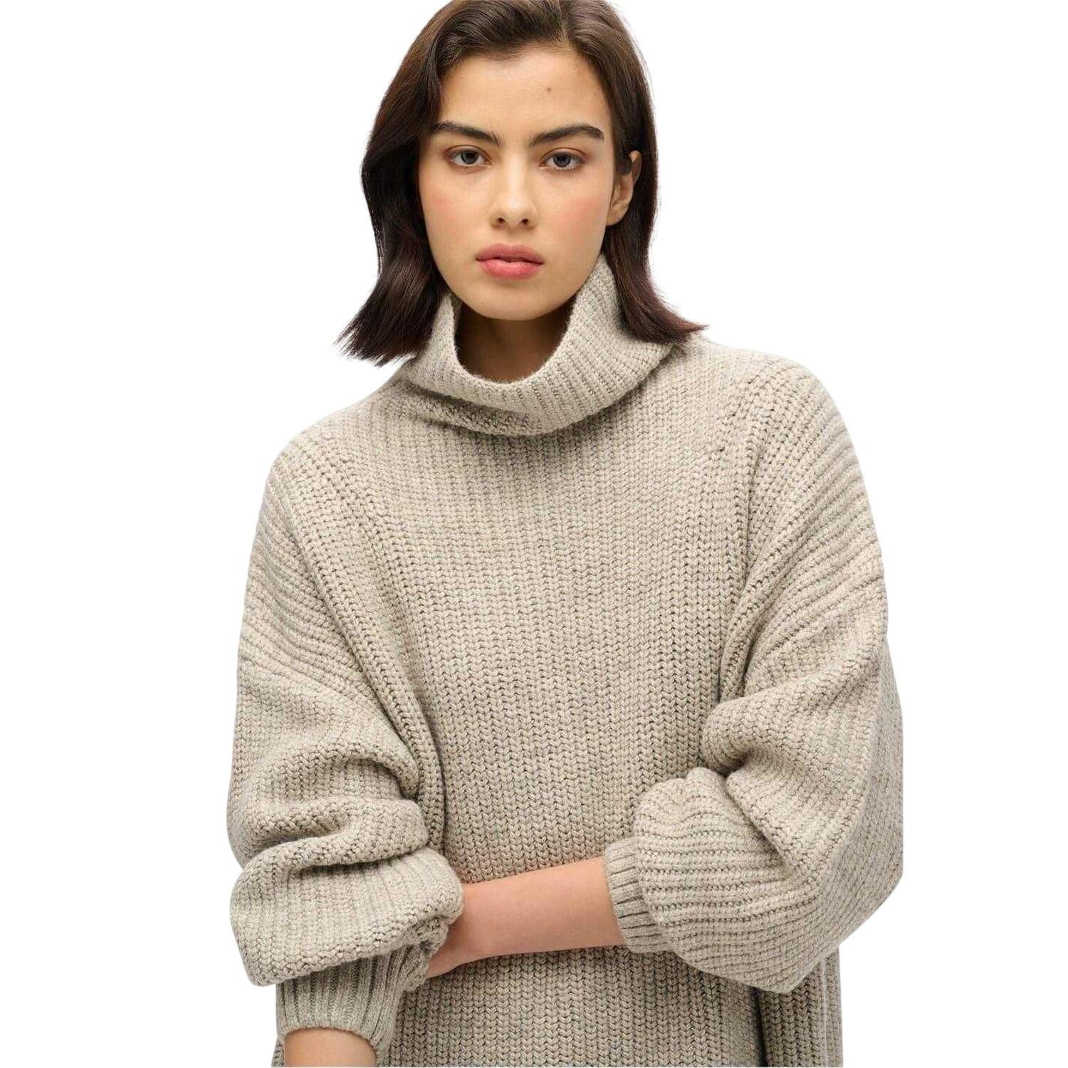 Robe Pull Motif/style Longueur Genoux Femme (Gris Clair) 4/4