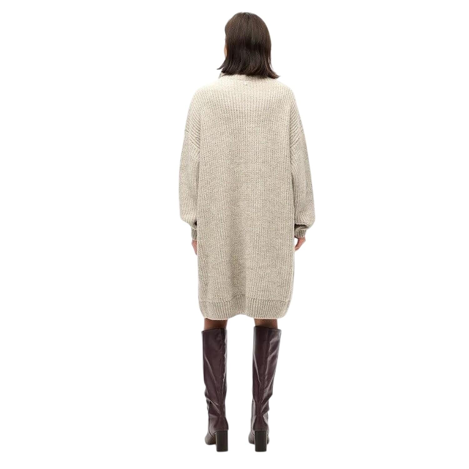 Robe Pull Motif/style Longueur Genoux Femme (Gris Clair) 3/4