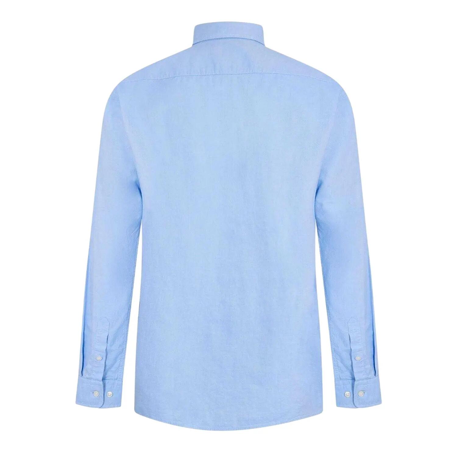 Camicia Button Down Semplice Oxford Uomo Boss Blu Pastello 2/3