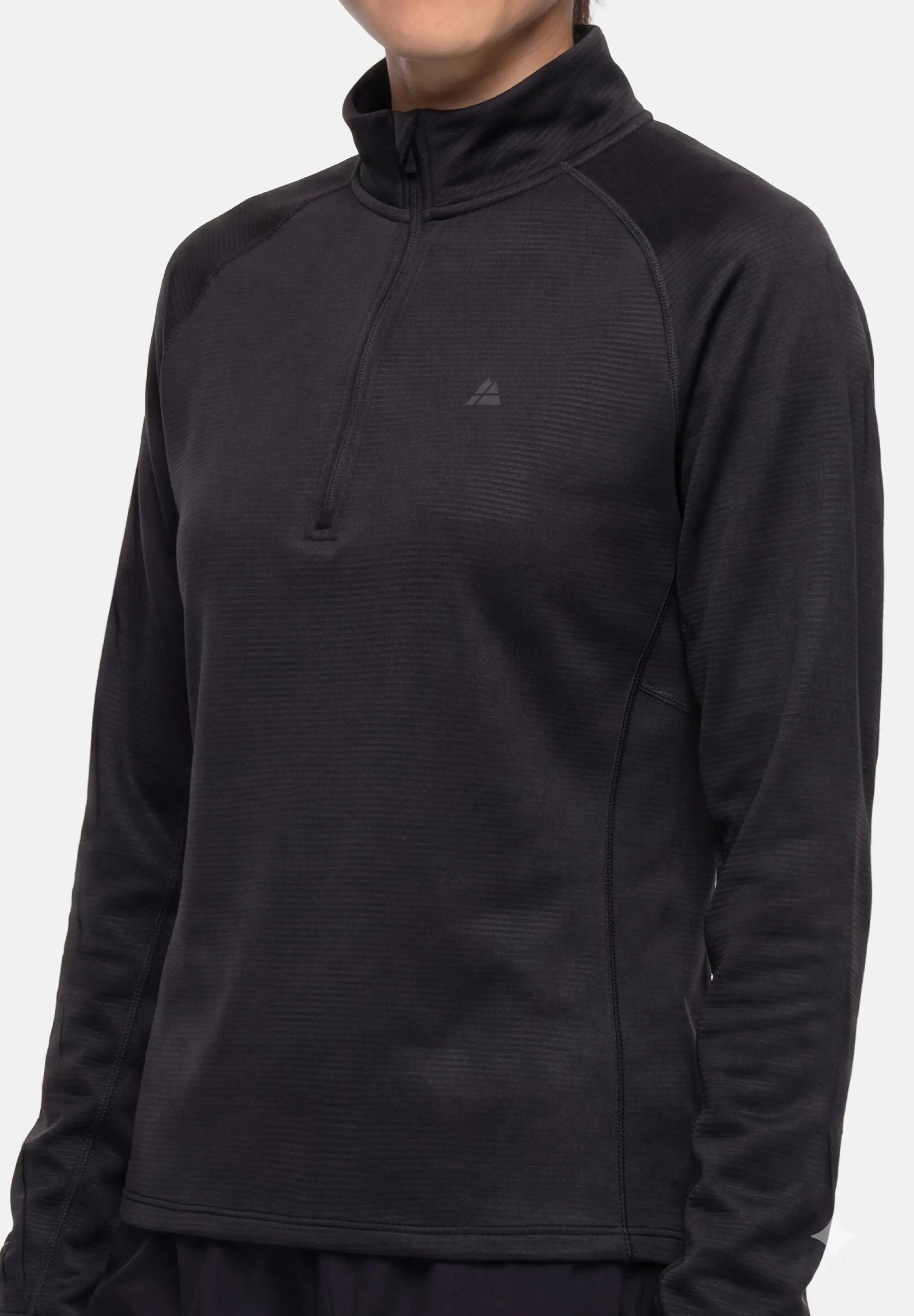 Dames hardloop midlayer halve rits lichtgewicht gerecycled polyester 4/5