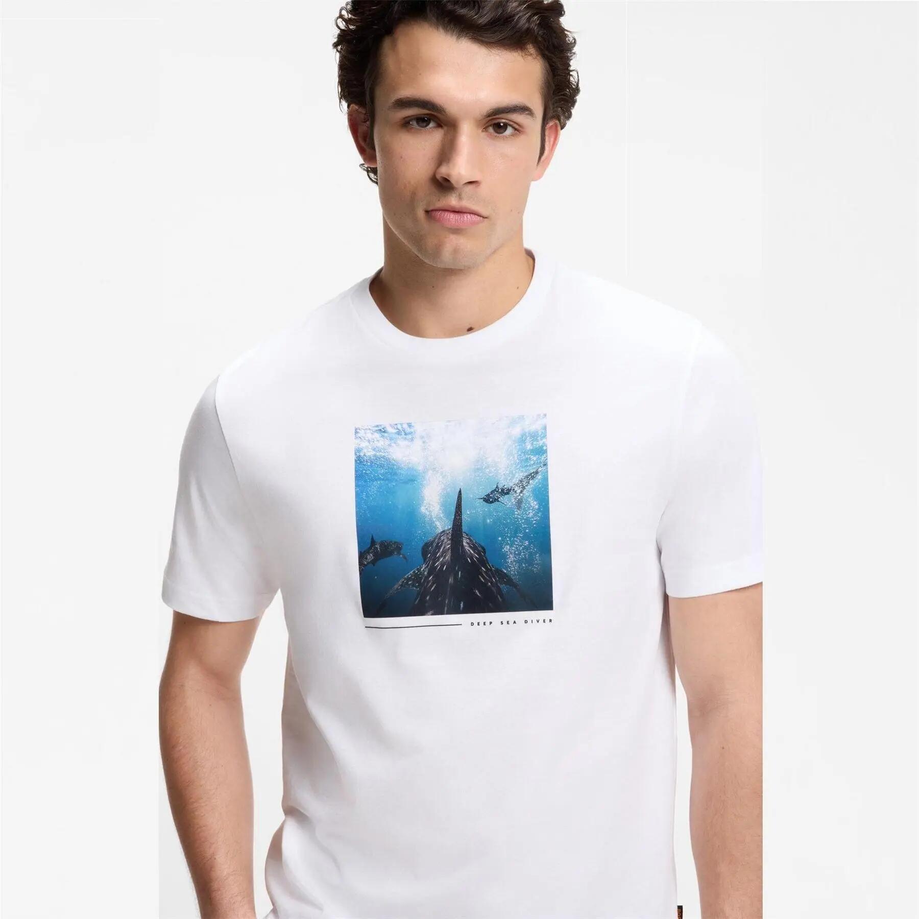 Tshirt Motif/style Créature Homme (Blanc) 4/5