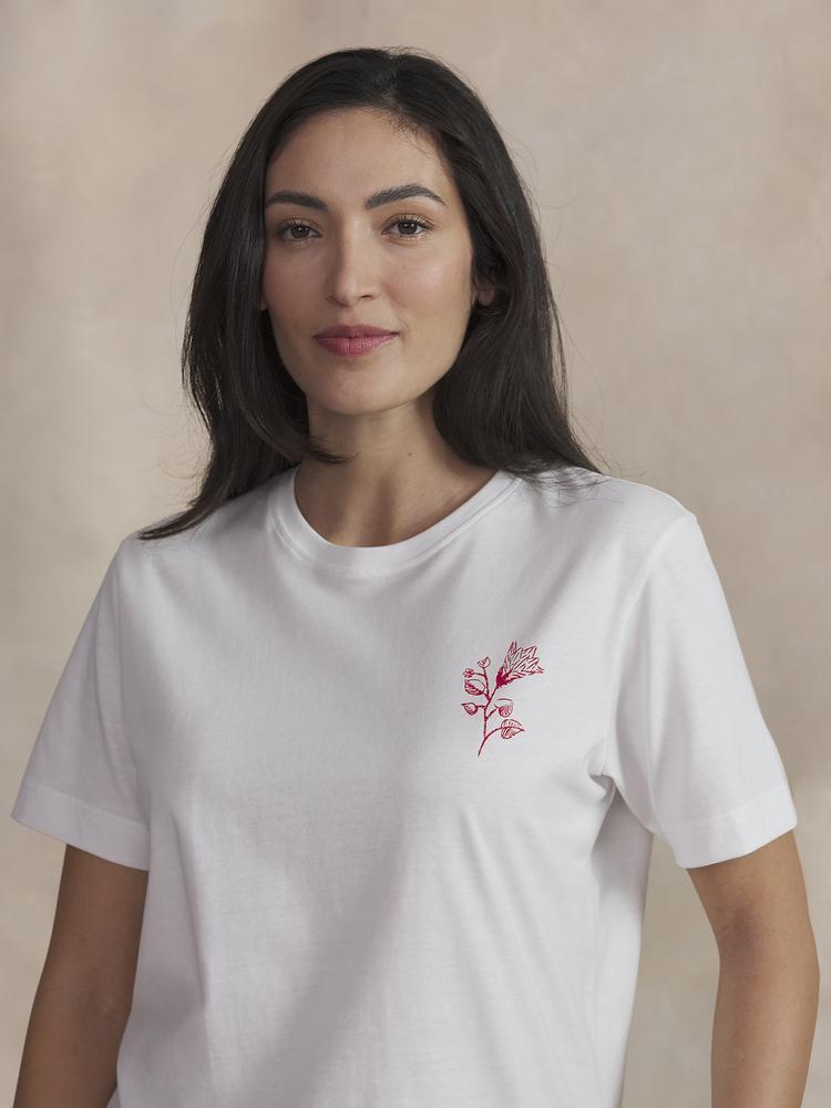 T-shirt Femme Col rond manches courtes - ISCIATEE - Blanc/Ecru 3/5