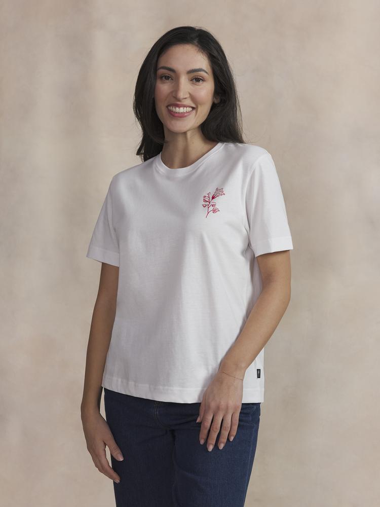T-shirt Femme Col rond manches courtes - ISCIATEE - Blanc/Ecru 2/5