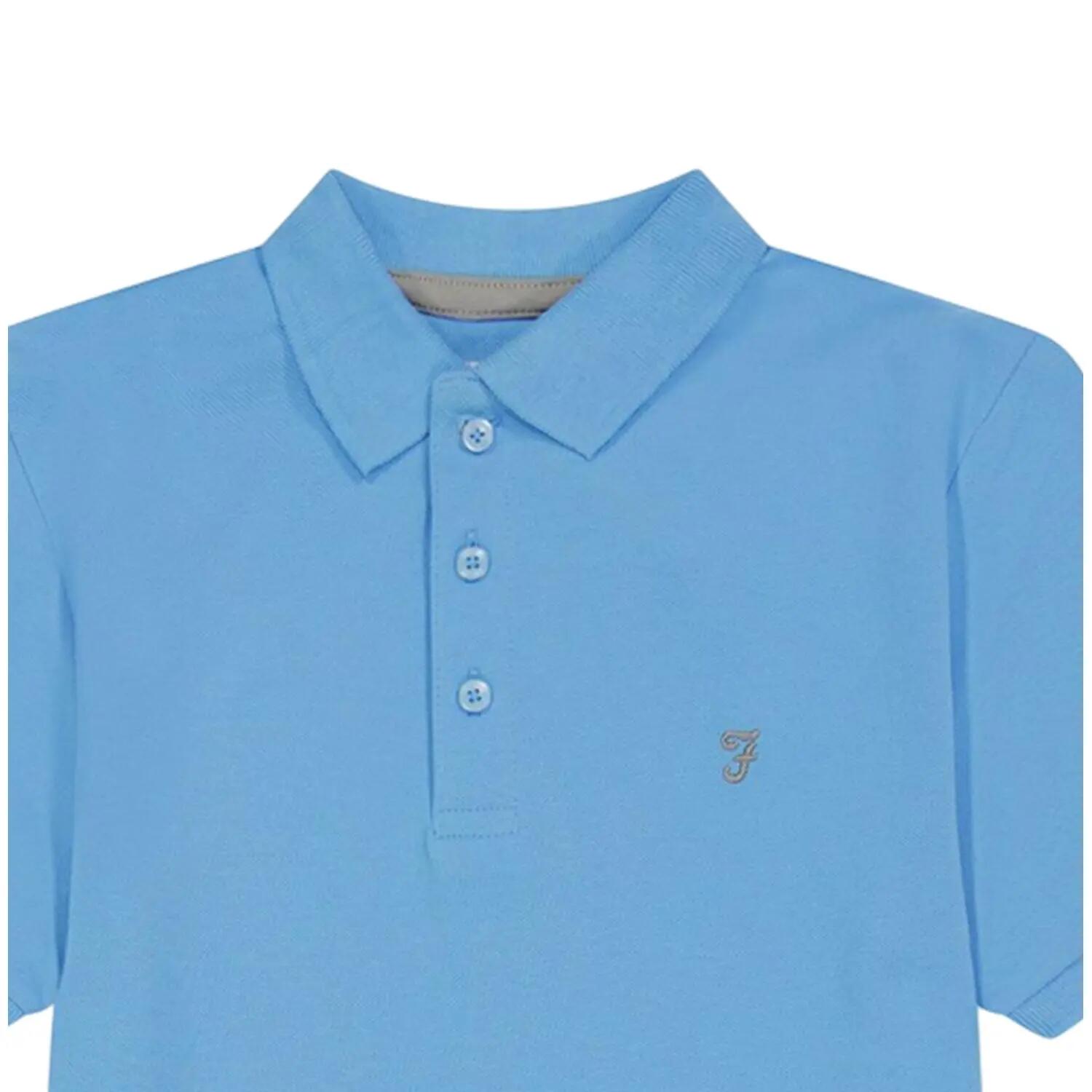 Polo Manches Courtes Motif/style Brodé BUGSWORTH Homme (Bleu Clair) 3/4