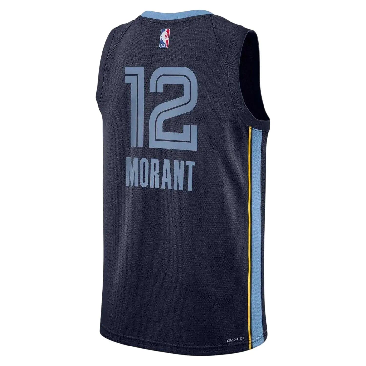 Maillot De Basket JA MORANT Enfant (Bleu Memphis) 2/5