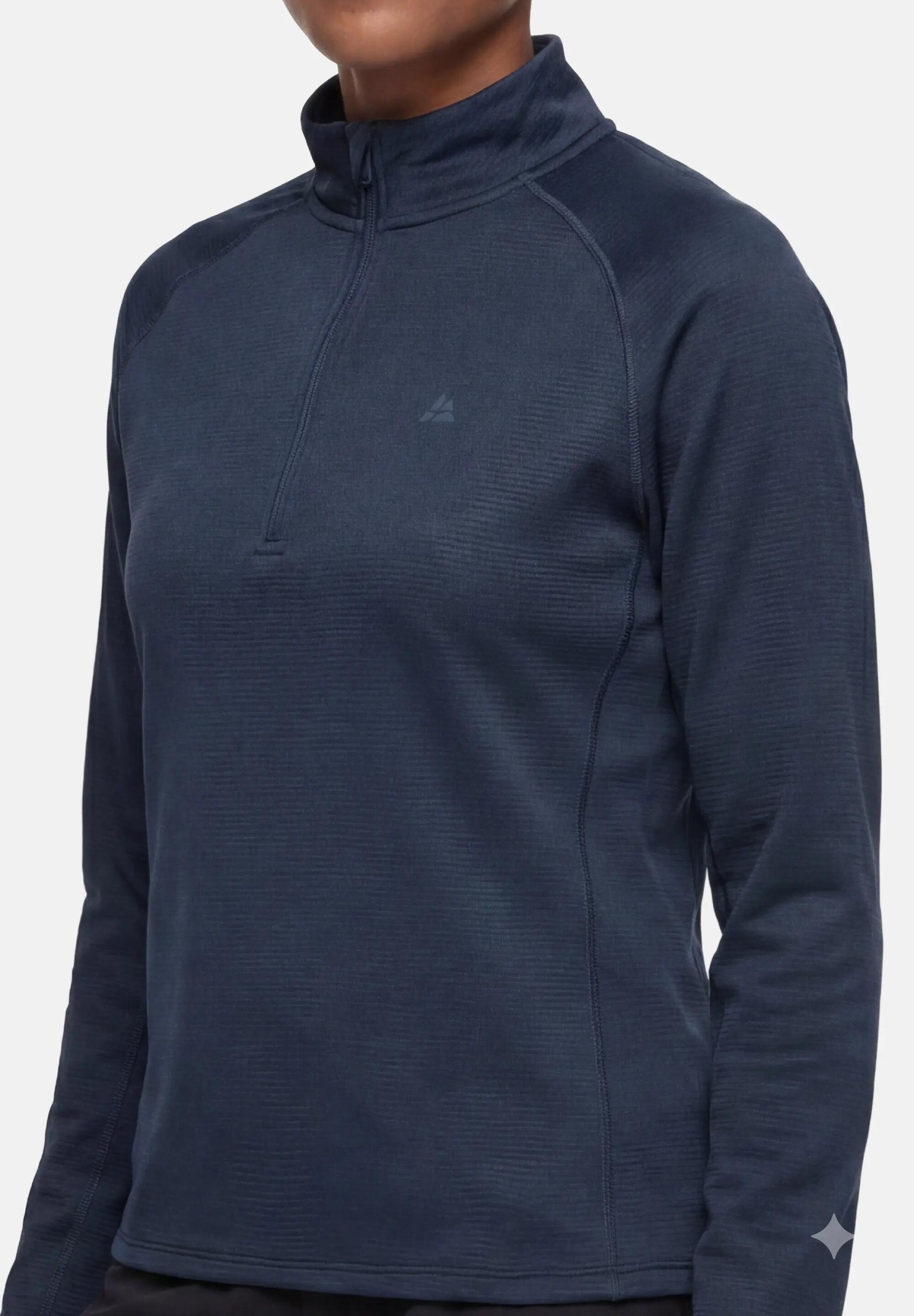 Dames hardloop midlayer halve rits lichtgewicht gerecycled polyester 4/5