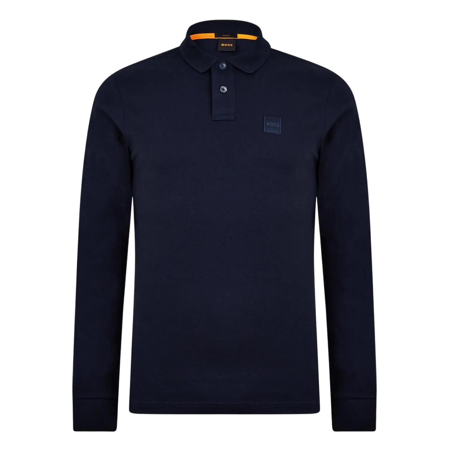 Maglietta Polo Logo Manica Lunga Uomo Boss Passerby Blu Navy 2/4