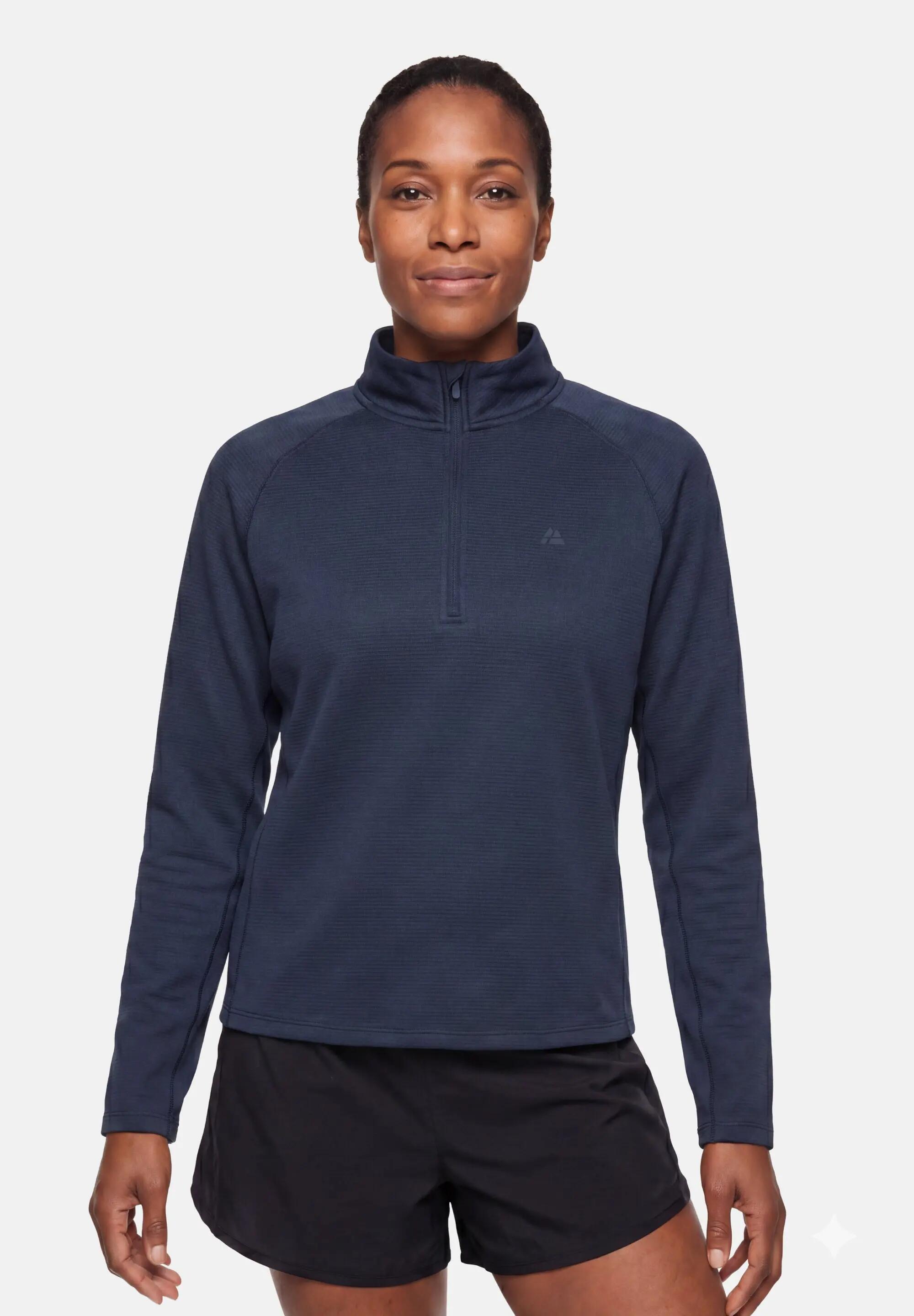 Dames hardloop midlayer halve rits lichtgewicht gerecycled polyester 2/5
