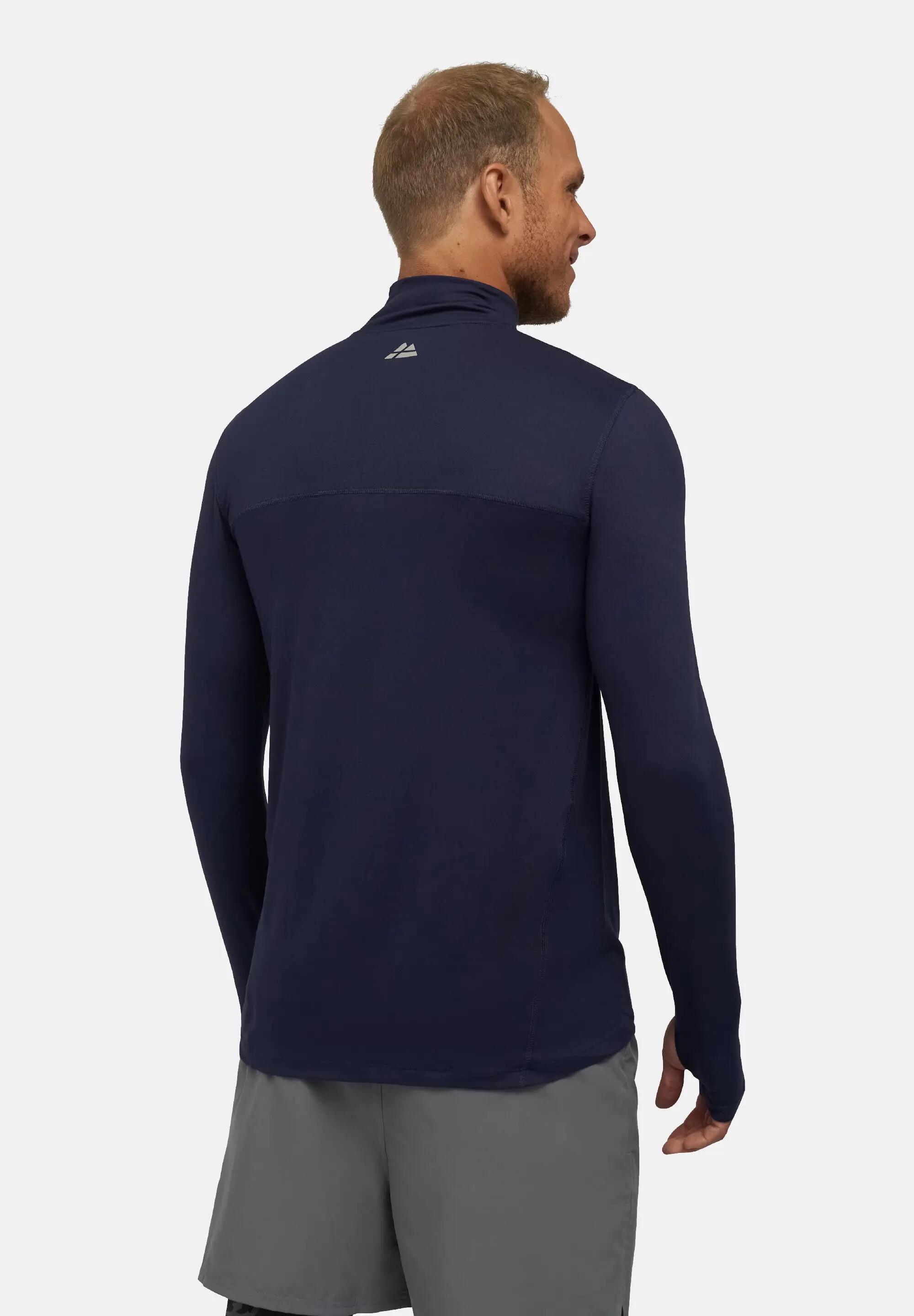 Maglia running mezza zip uomo midlayer leggero poliestere riciclato 2/5