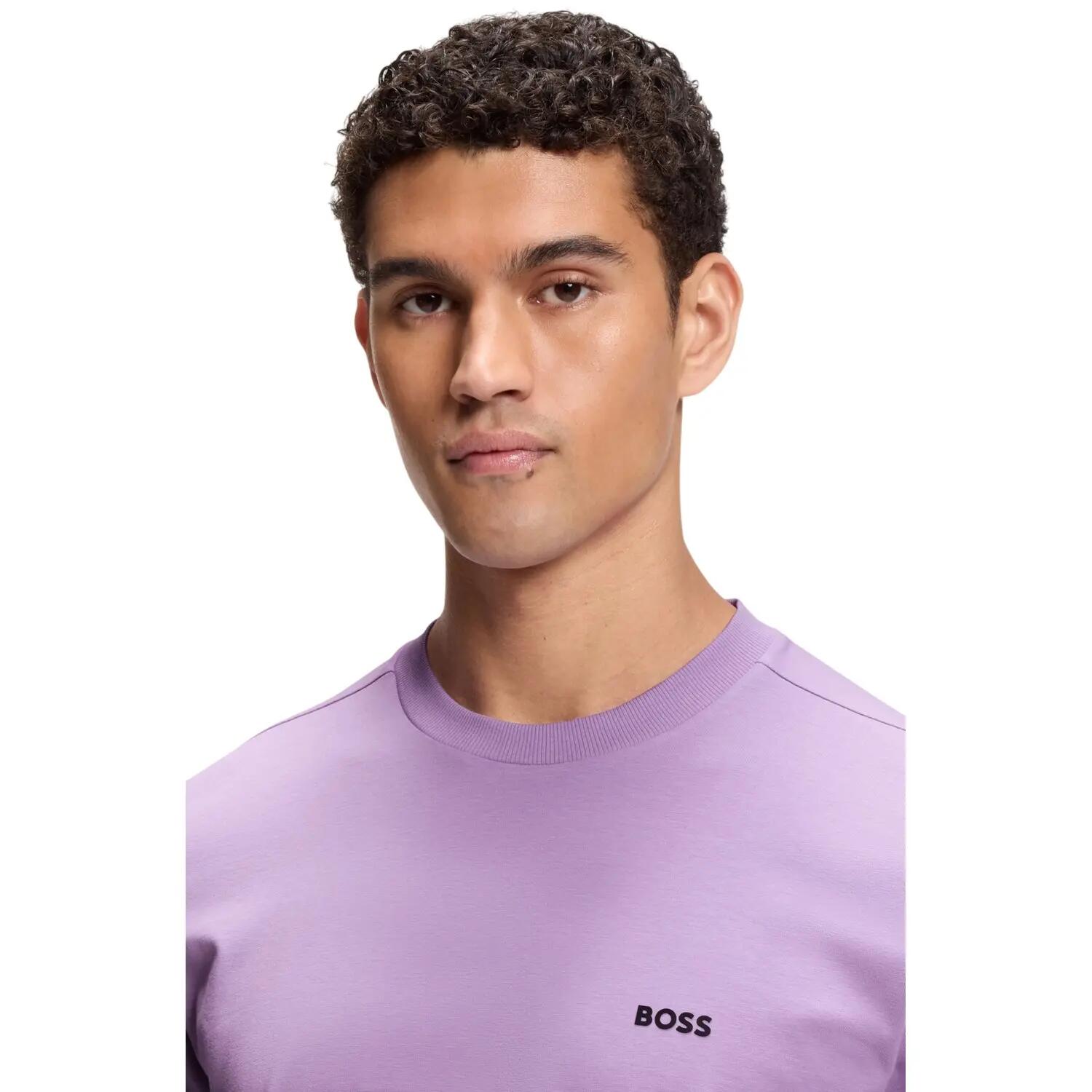 Maglietta Oversize Logo Uomo Boss Tchup Viola 4/4