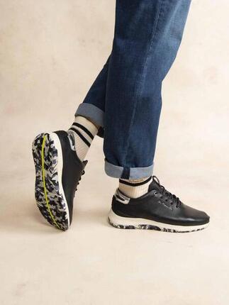 Chaussures - Running - Femme - Confort, Cuir, Lacets - JAZZRUN - Noir