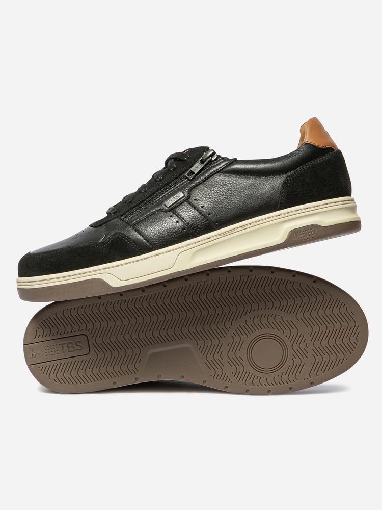 Baskets - Casual - Homme - Zippées cuir - THEOZIP - Marron/Camel 4/5