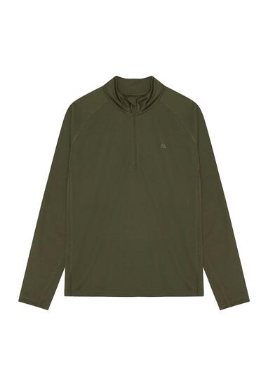 Maglia running mezza zip uomo midlayer leggero poliestere riciclato