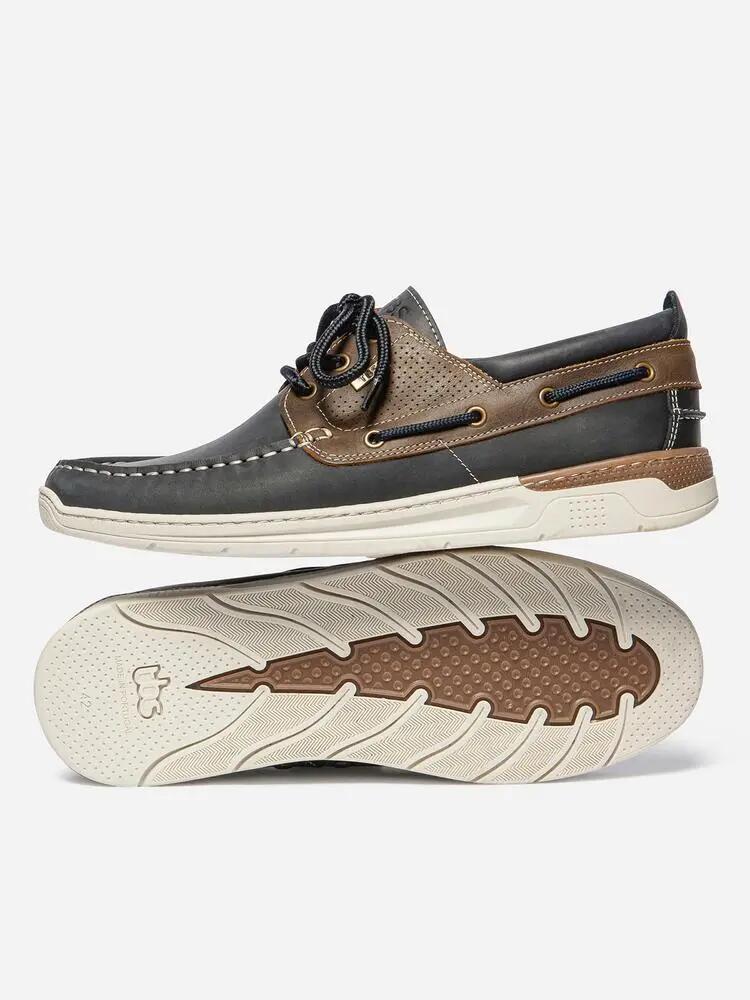 Chaussures bateau - Nautisme - Homme - Cuir lacets - MATBOAT Tan 3/4