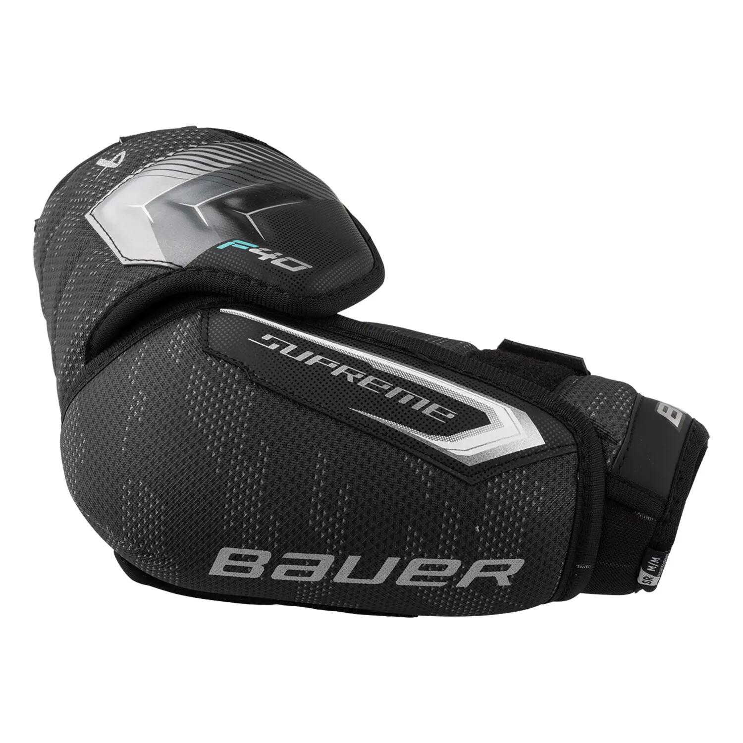 BAUER Supreme F40 Senior codos de hockey negros 4/5