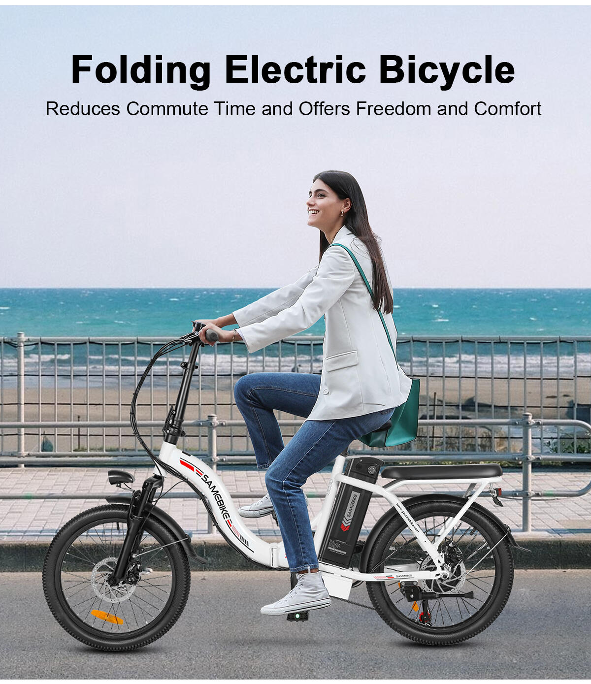 Bicicleta elétrica para adultos SAMEBIKE CY20 Bateria 36V13Ah Motor 250W 12/15