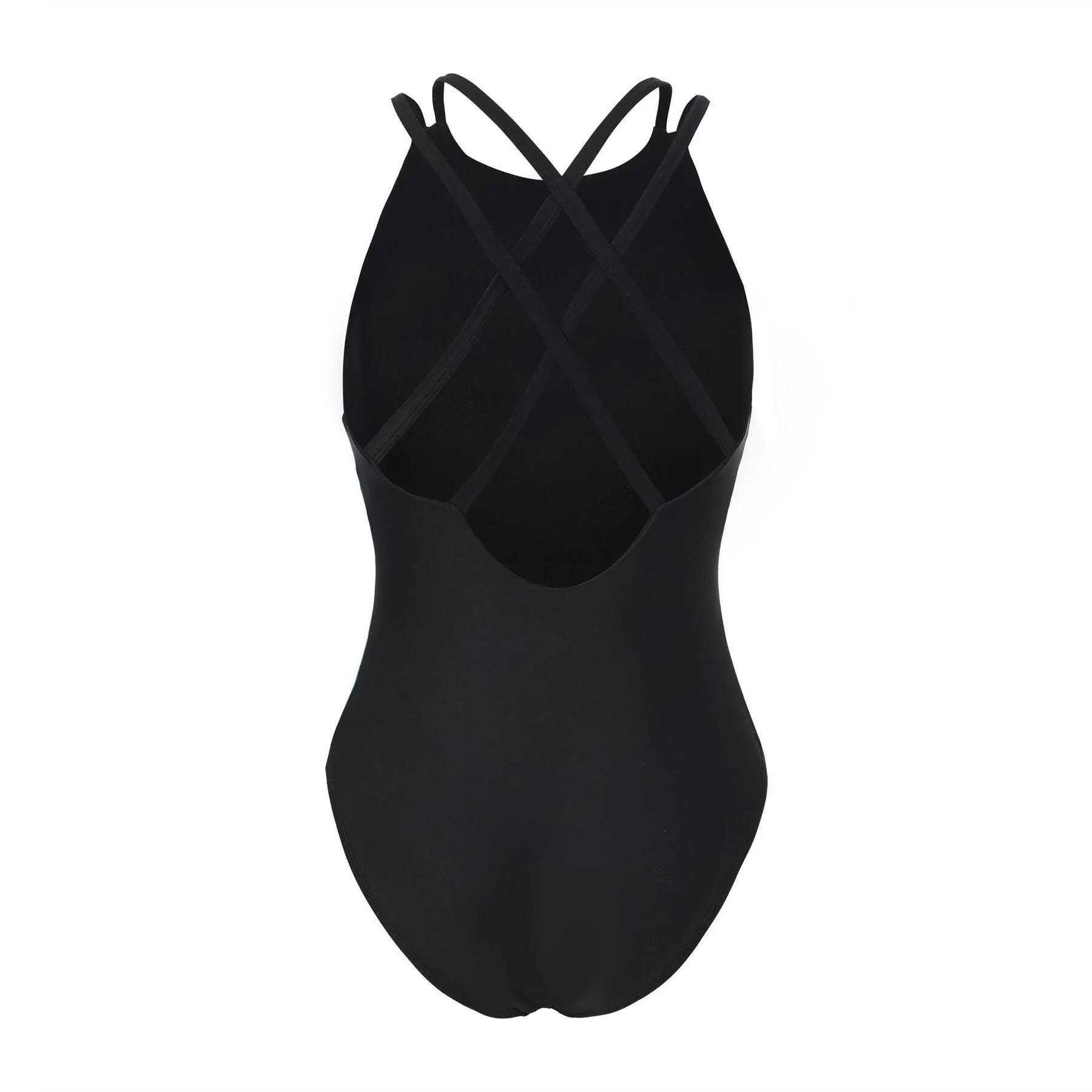 "StringBack" Badeanzug für Damen Schwarzer Druck 2/3