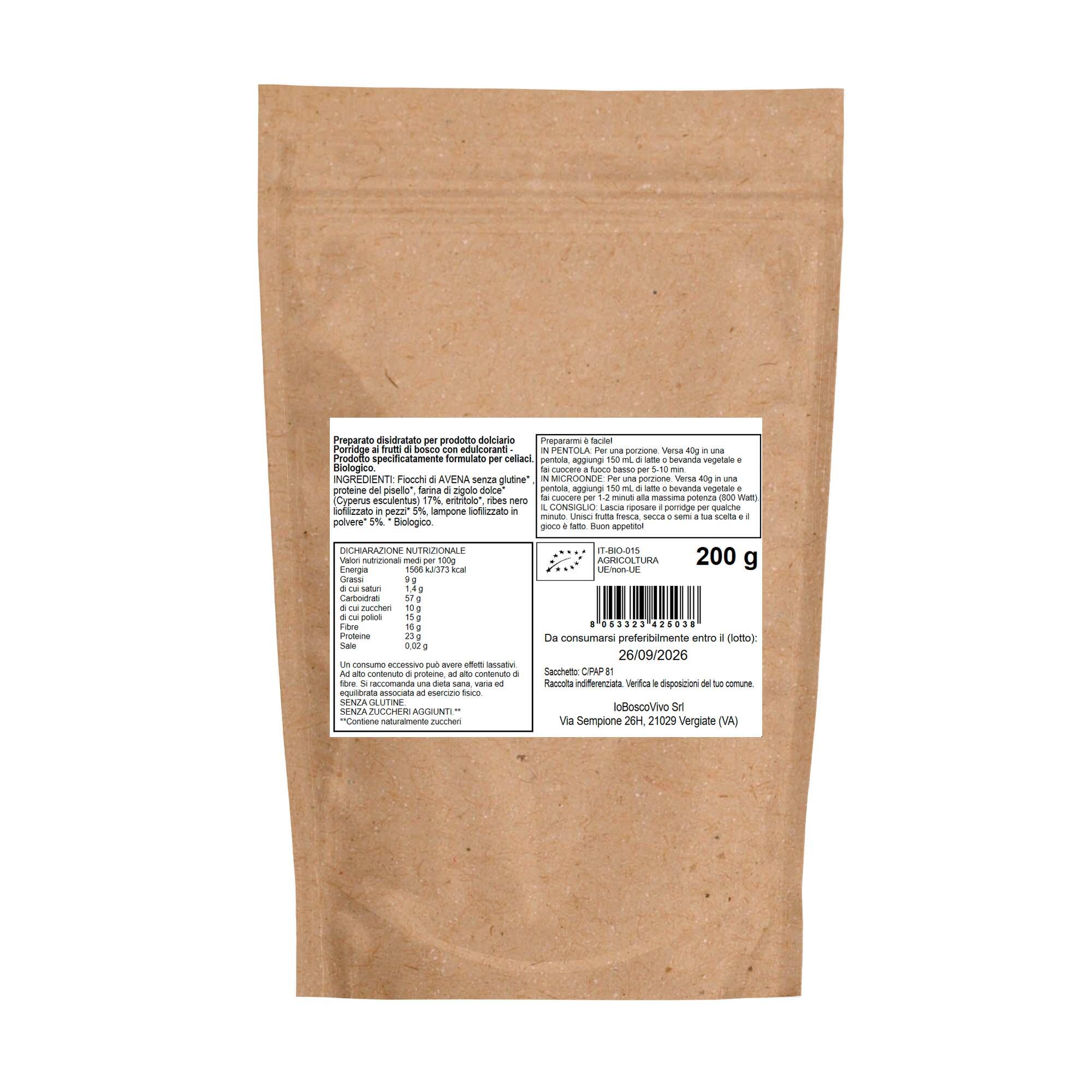 Porridge proteico - senza glutine, tigernut e frutti di bosco 2/3