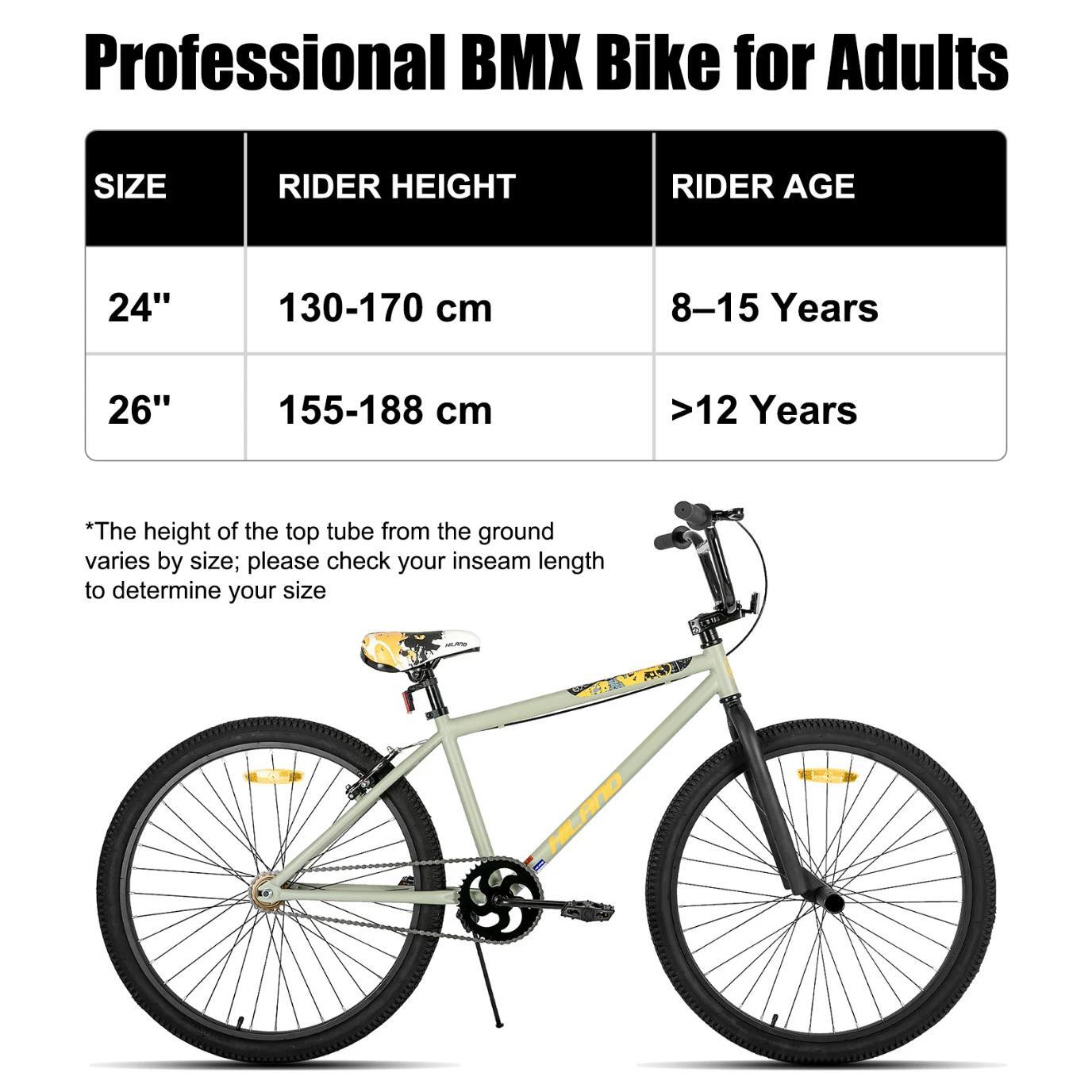 BMX Freestyle Jeune Vélo 24/26 pouces Monovitesse Pegs Acrobatie 3/6