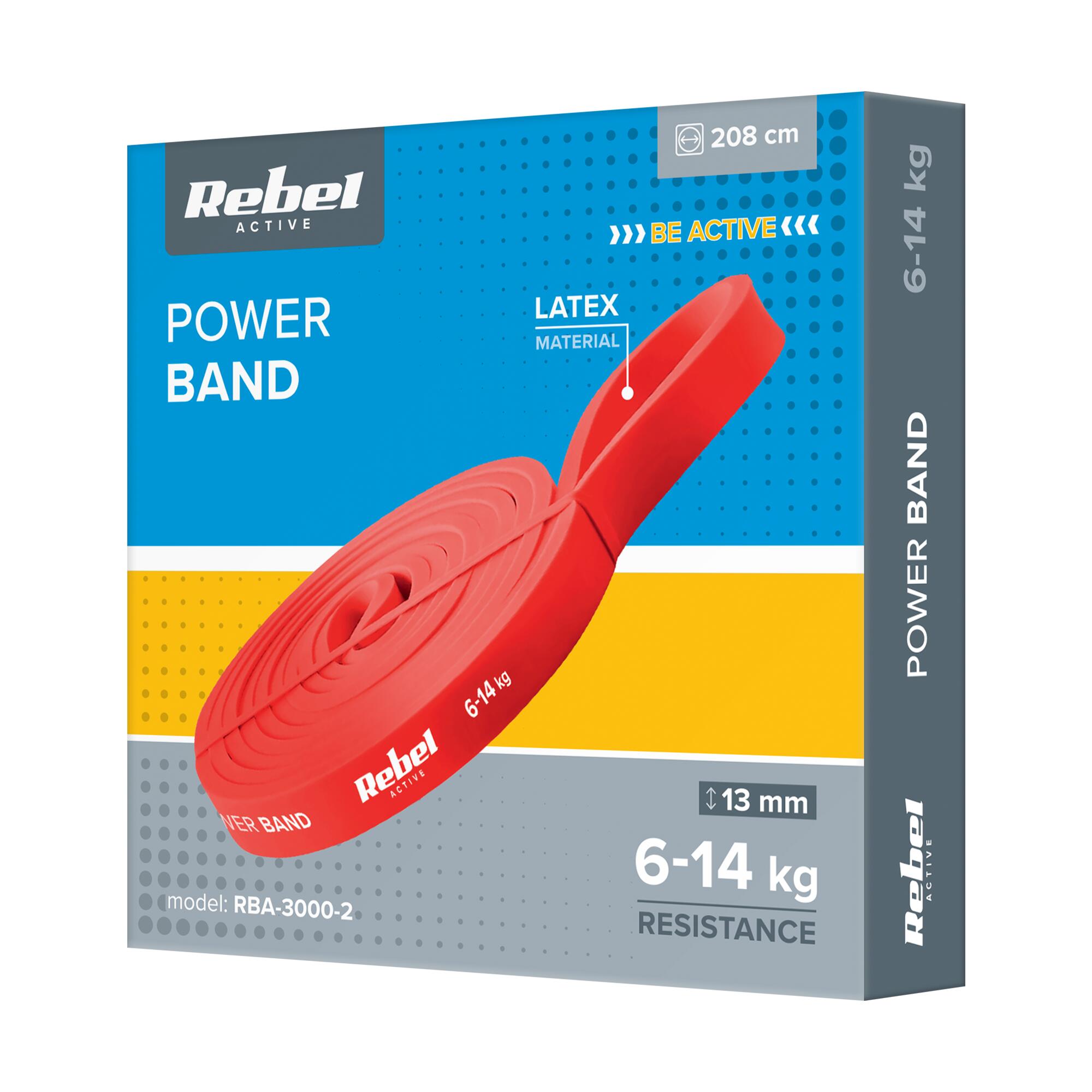 Guma oporowa taśma do ćwiczeń elastyczna wytrzymała power band 6-14 kg Rebel 3/7
