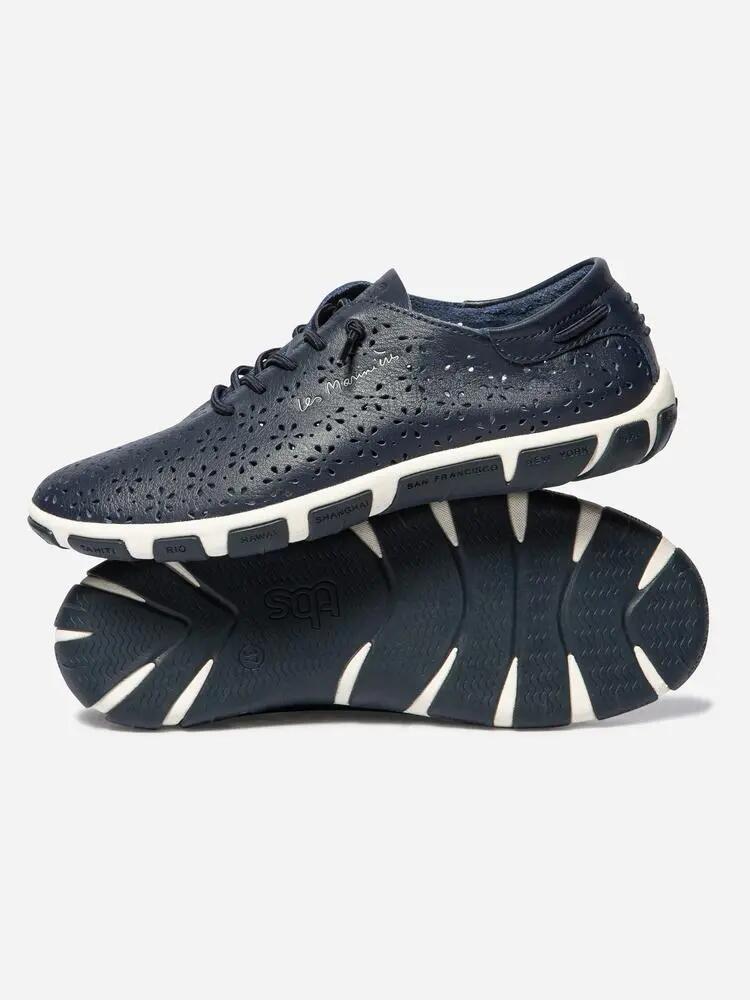 Baskets - Sport - Femme - Cuir, fermeture élastique - JAZFLOR - Bleu 3/5
