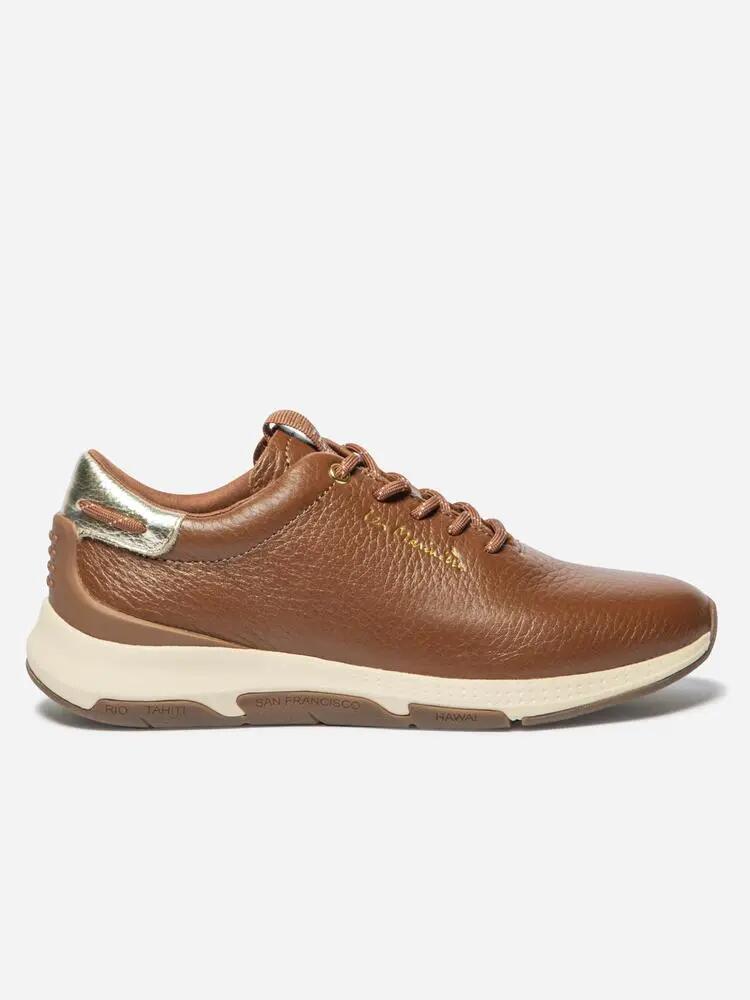 Baskets running Femme JAZZRUN - Cuir, lacets - Pecan/Champagne 2/5