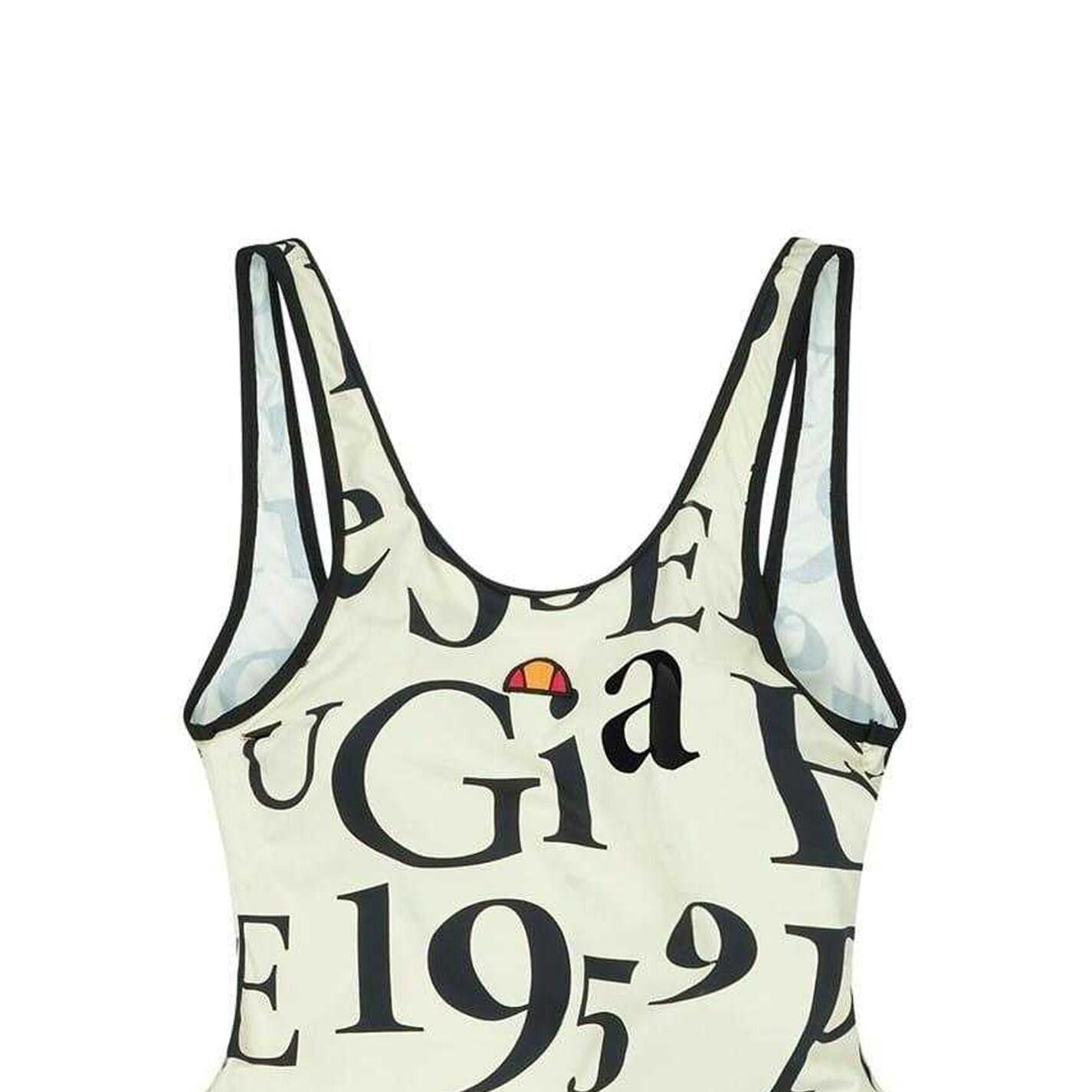 Costume Da Bagno Intero Scrittura Donna Ellesse Nives Bianco Spento 3/3