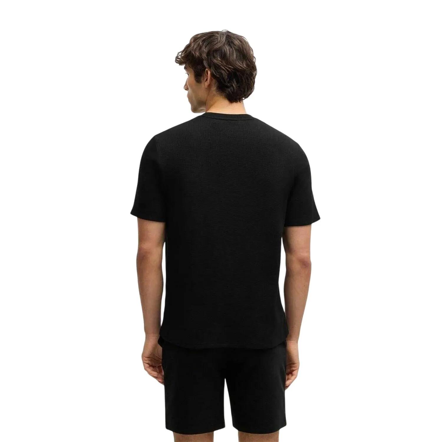 Maglietta Classico Maglia A Nido D´Ape Maniche Corte Uomo Boss Nero 3/5