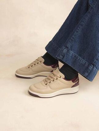 Chaussures - Femme - Baskets cuir talon 35 mm - BRANDIE Marron