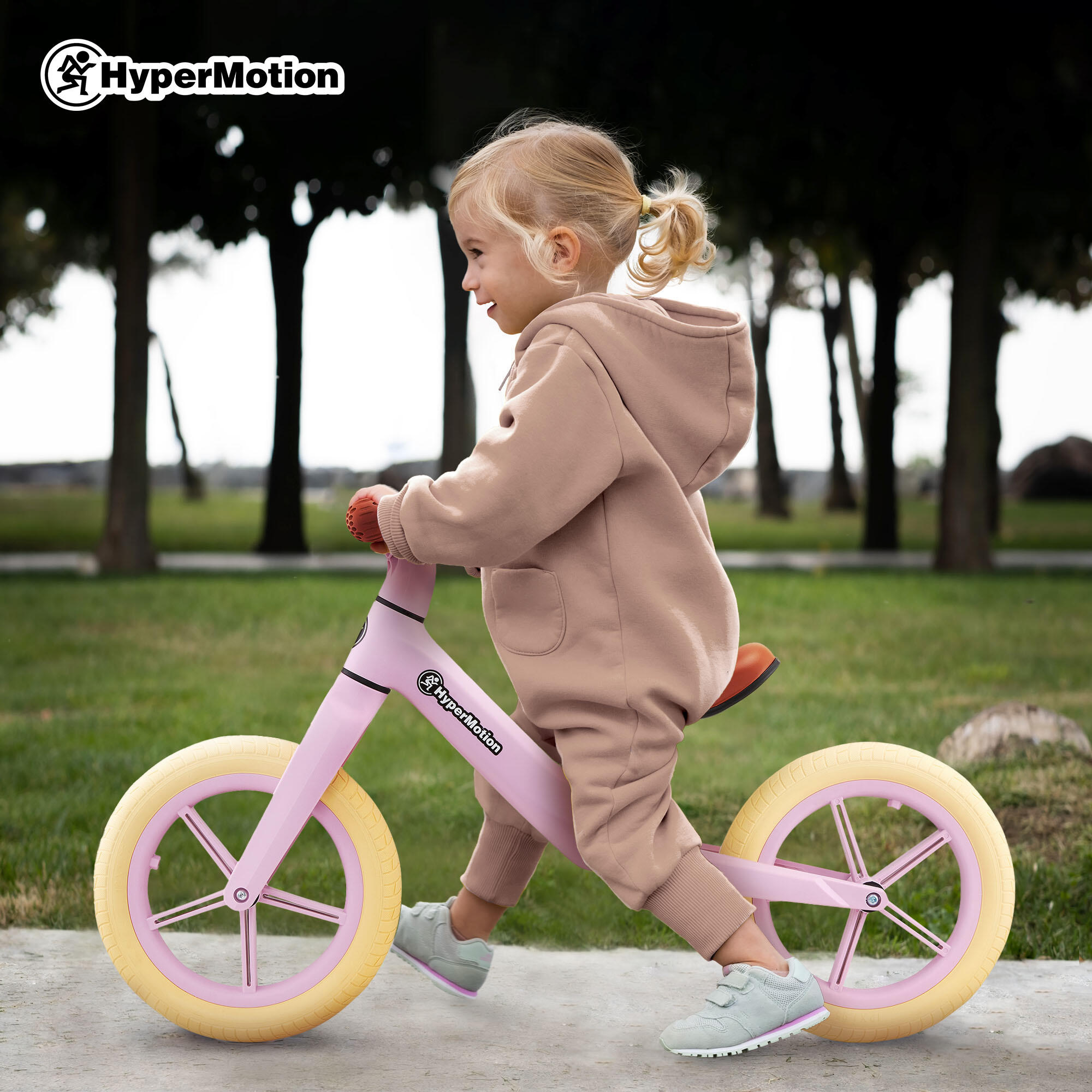 Bicicleta de equilíbrio - ciclismo - unissexo - leve, selim ajustável - rosa 2/7