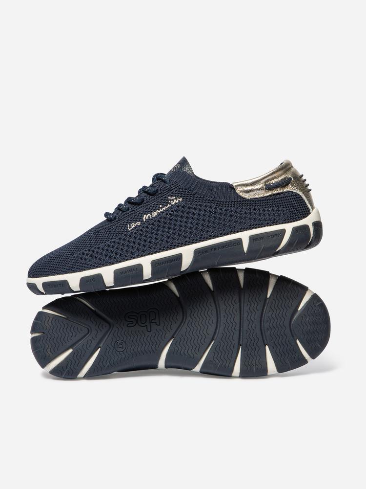Chaussures - Tennis toile - Femme - Lacets, talon 25 mm - JAZARIA - Bleu 2/5