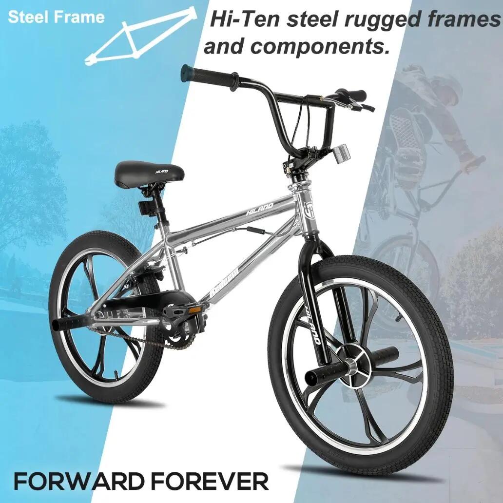 Jungen&Mädchen Rad Kinder BMX 20 Zoll, 5 Speichen 4 Pins 7-10 Jahre 2/6