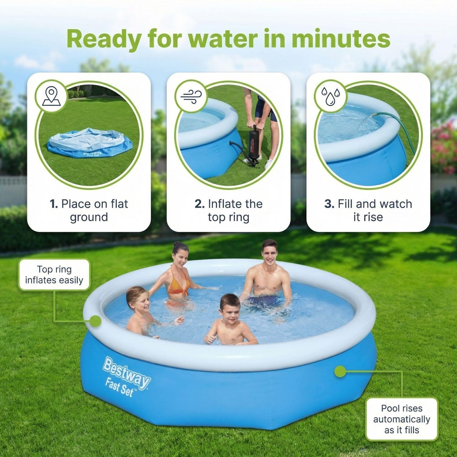 BESTWAY Piscina Bestway Fast Set Rotonda - 305x76 cm - 4-pezzi S22651 6/7
