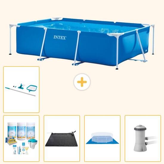 INTEX Piscina con estructura Rectangular - 300x200x75 cm - 6-piezas S20833