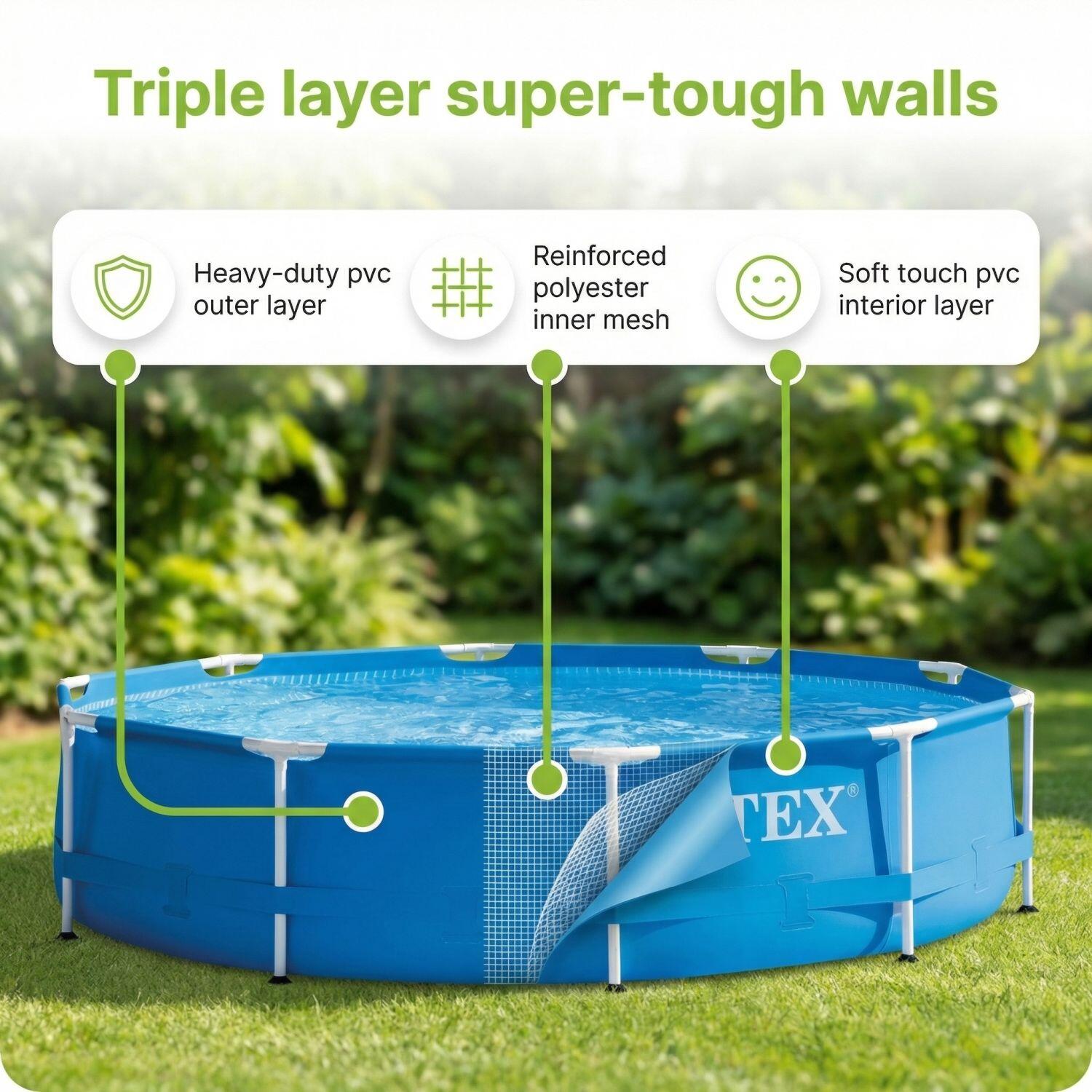 INTEX Piscina con struttura Rotonda - 305x76 cm - 3-pezzi S21337 4/6