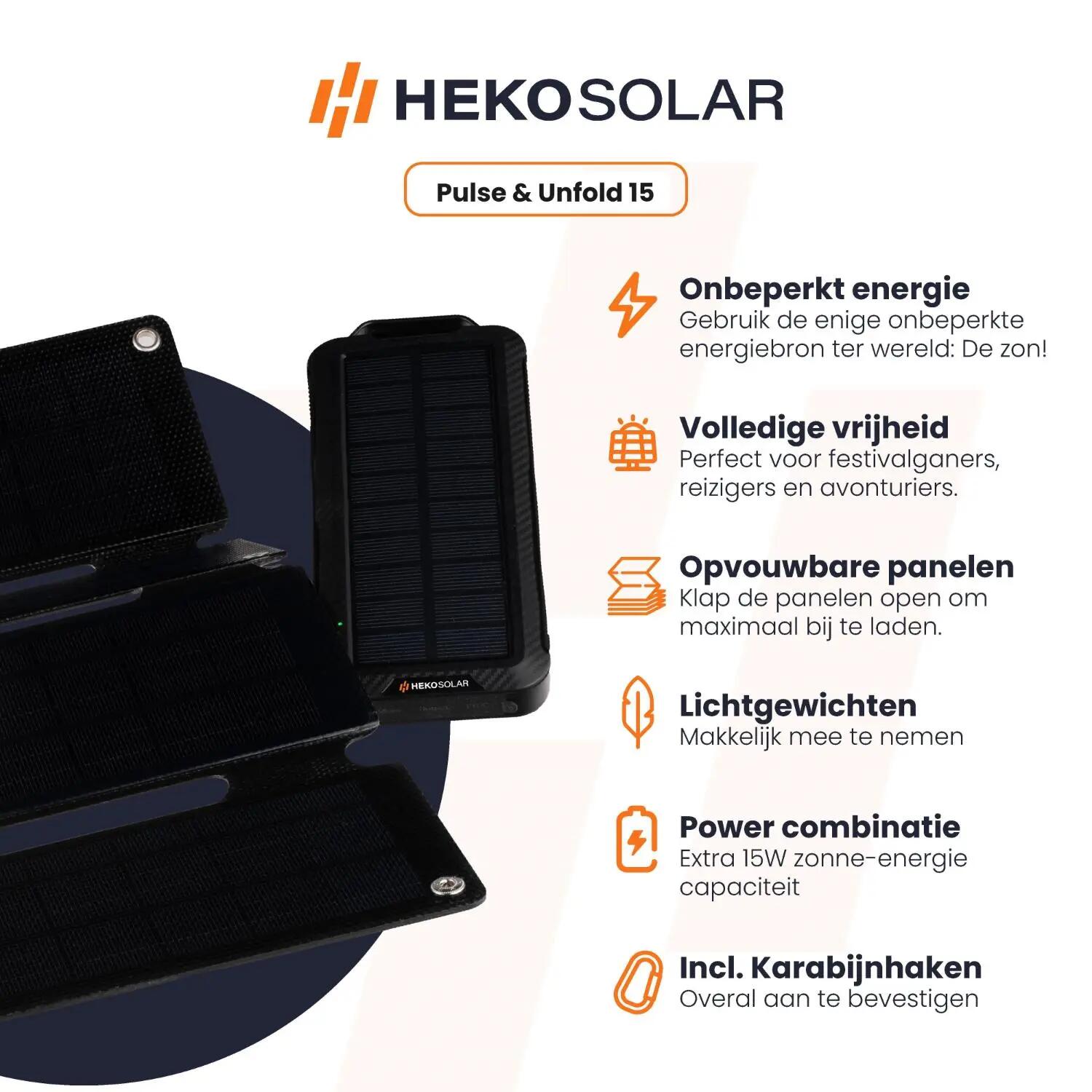 Solar Powerbank Pulse + Portable Solar Panel Unfold 15 3/13