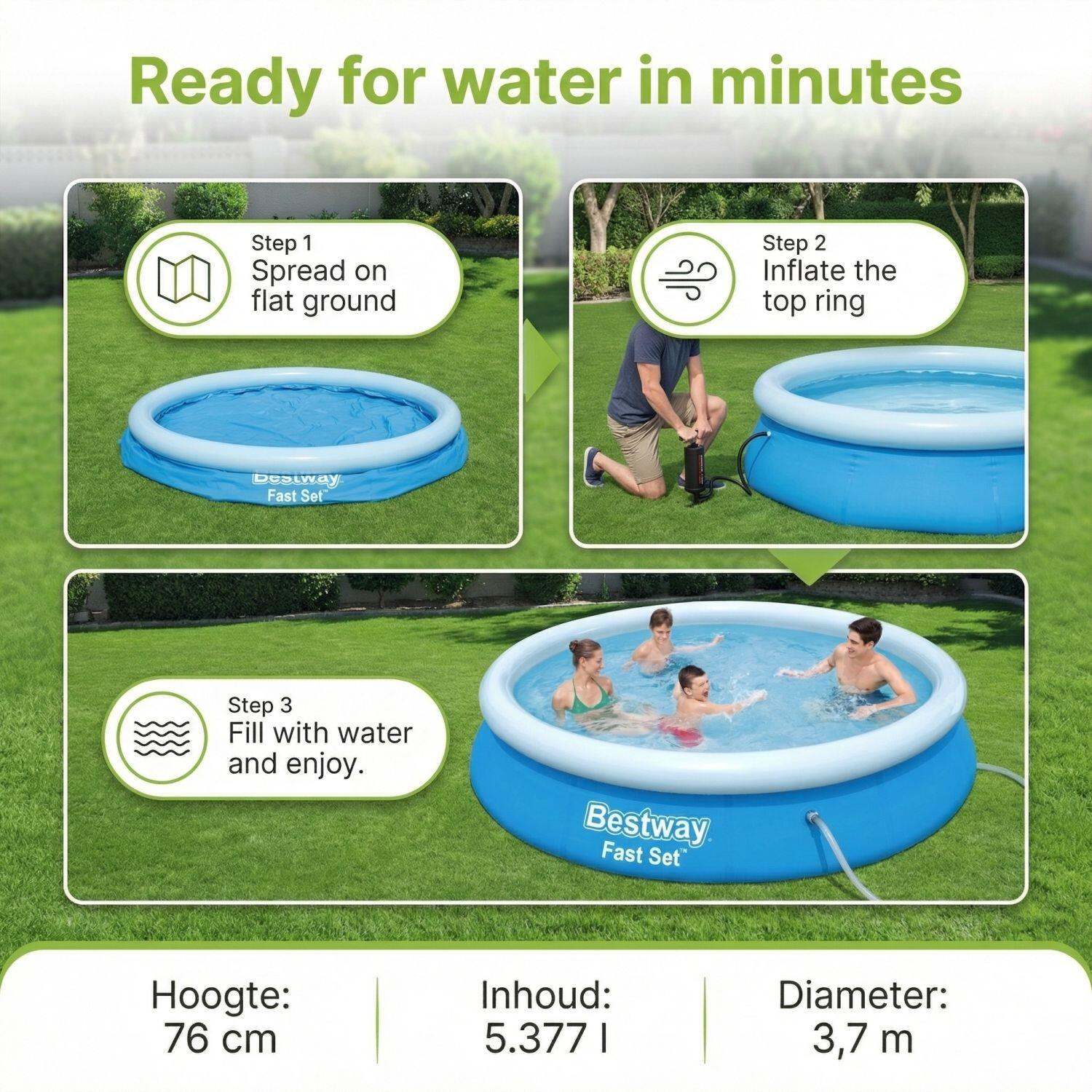 Bestway Fast Set Ronde - 366x76 cm - 3-pièces  S22653 6/7