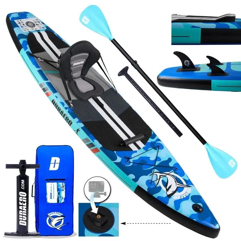 DURAERO 2-in-1 SUP Kayak 330x76x15 cm | 150 kg Load Capacity | Blue Camouflage