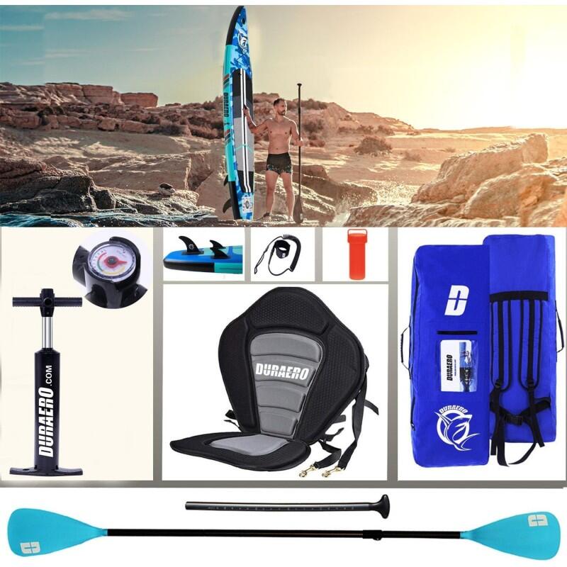 DURAERO 2-in-1 SUP/Kajak 330x76x15 cm, 150 kg Traglast,  Blau Camouflage 4/7