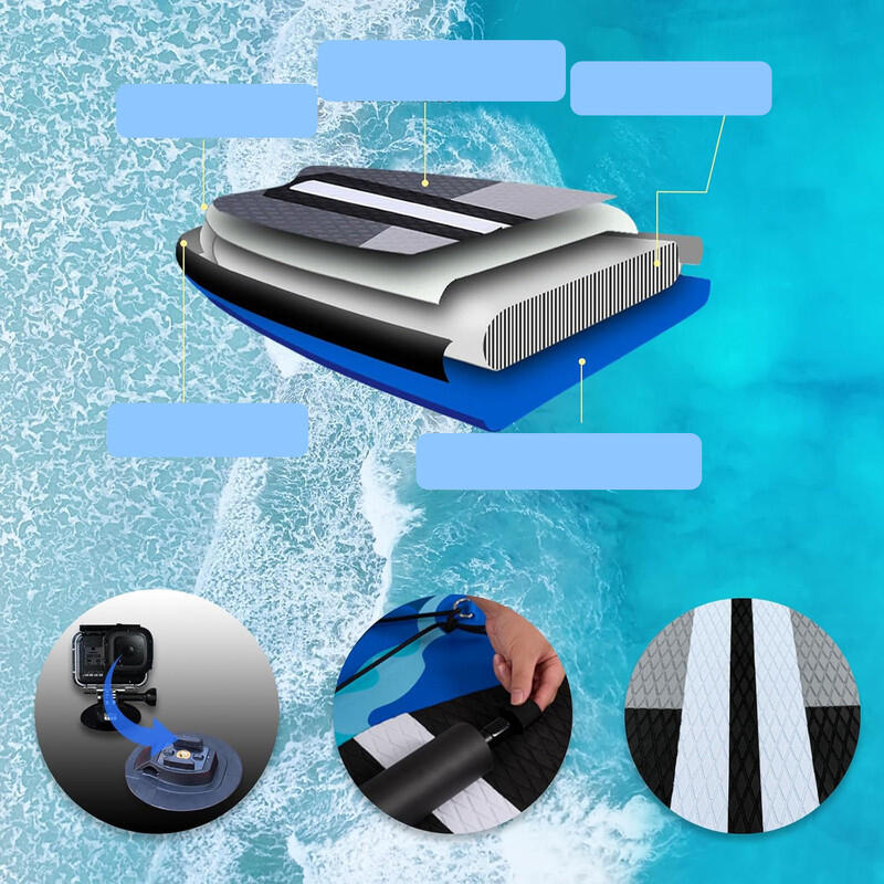 DURAERO 2-in-1 SUP/Kajak 330x76x15 cm, 150 kg Traglast,  Blau Camouflage 3/7