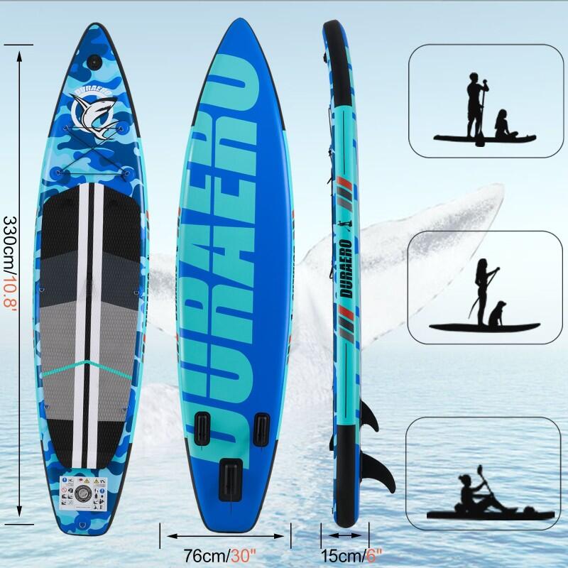 DURAERO 2-in-1 SUP/Kajak 330x76x15 cm, 150 kg Traglast,  Blau Camouflage 2/7