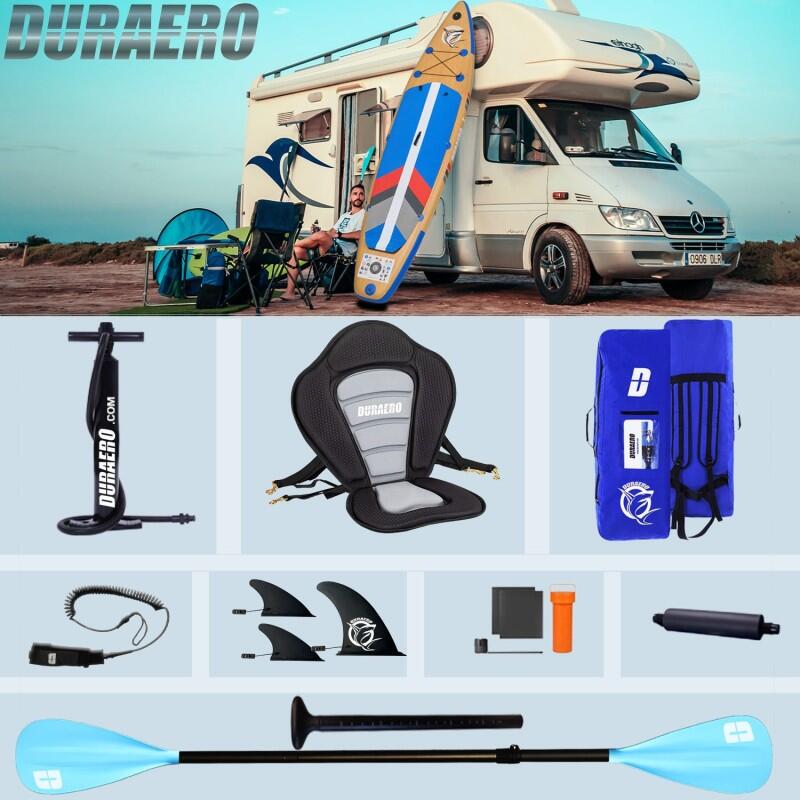 Unisex - SUP - Aufblasbar - Kajakfunktion, Kickpad - Holzoptik 3/7