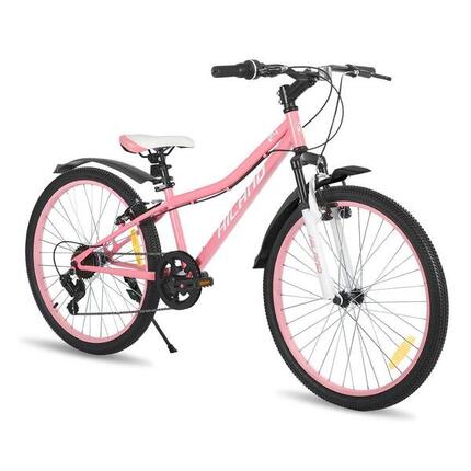Jungen&Mädchen Rad Jugend-MTB 24 Zoll, 7 Gänge Federgabel V-Bremse Climber