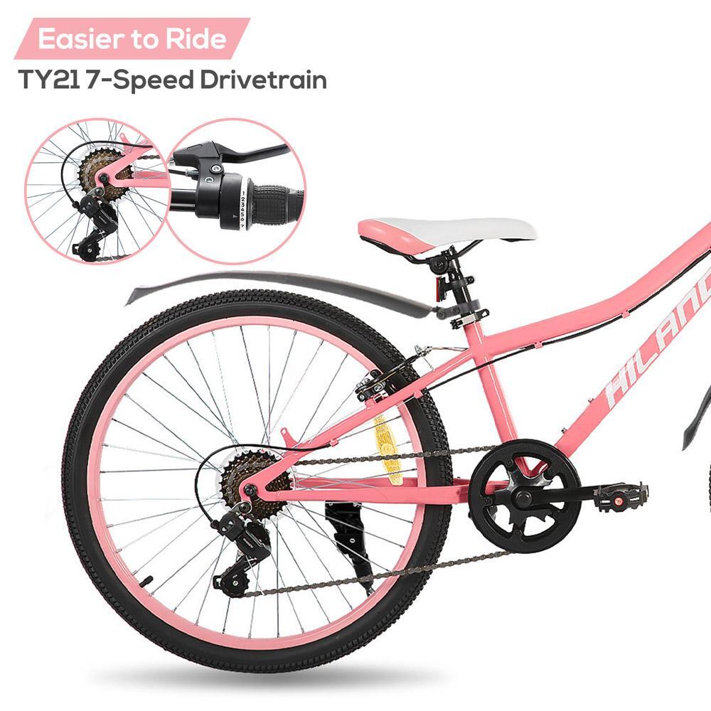 Jungen&Mädchen Rad Jugend-MTB 24 Zoll, 7 Gänge Federgabel V-Bremse Climber 6/7